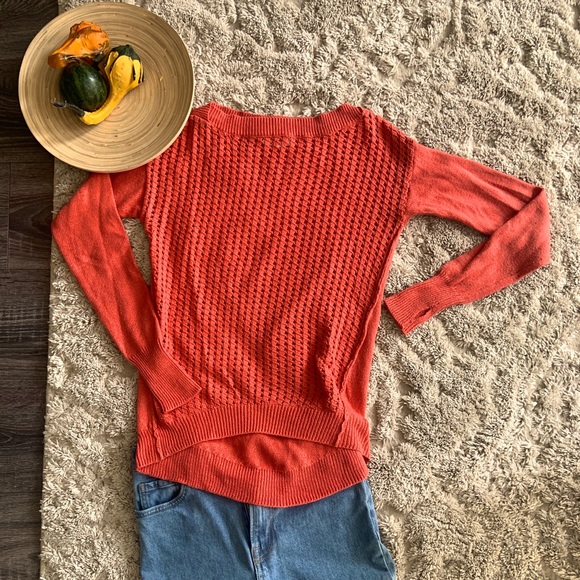 Pumpkin / muted tangerine-colored sweater - If it Were Me Sweater size S - Picture 9 of 10